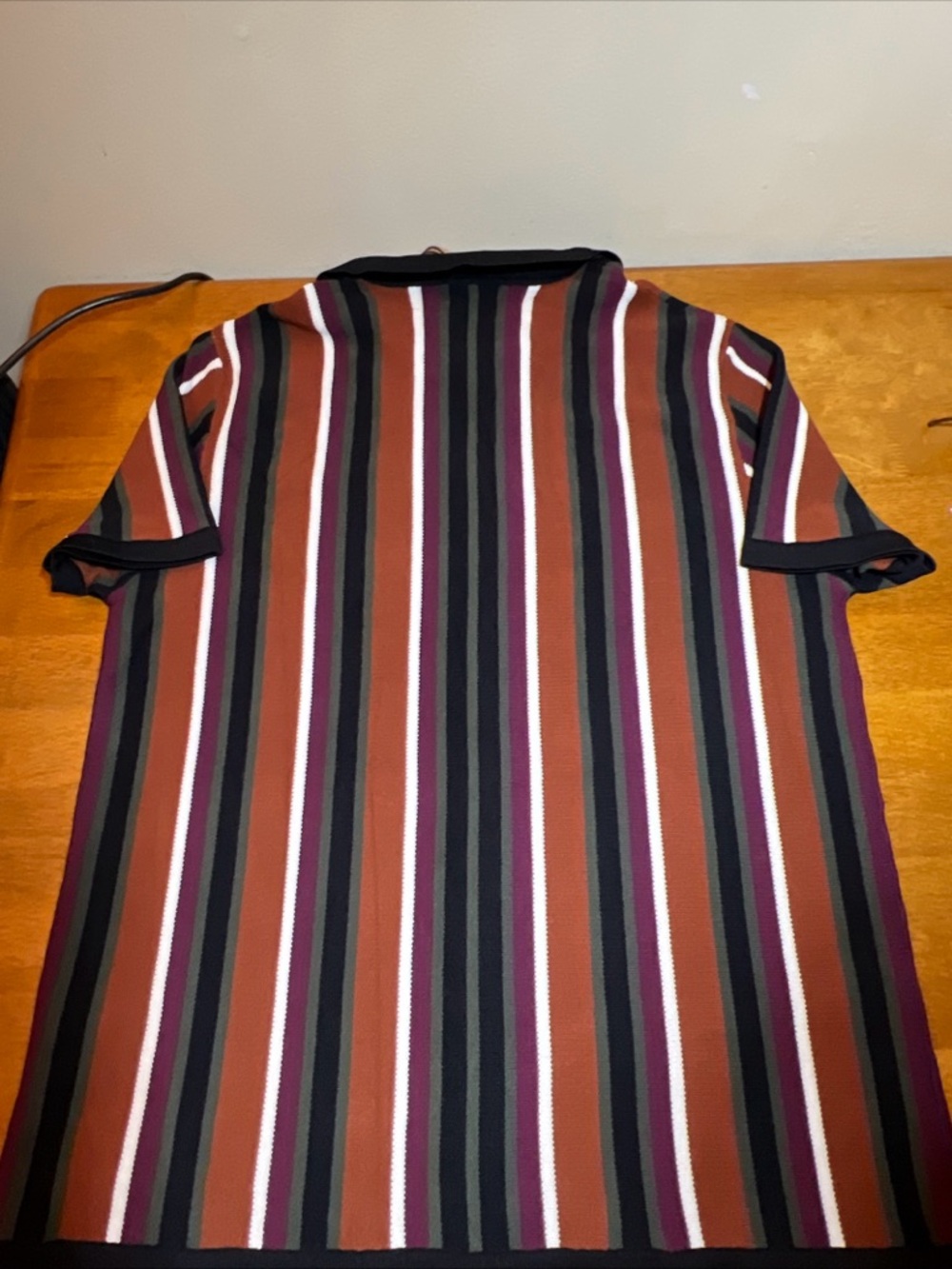 PJ PAUL JONES Striped Polo Shirt in Rust, Black & Burgundy Size 3X - Picture 3 of 7